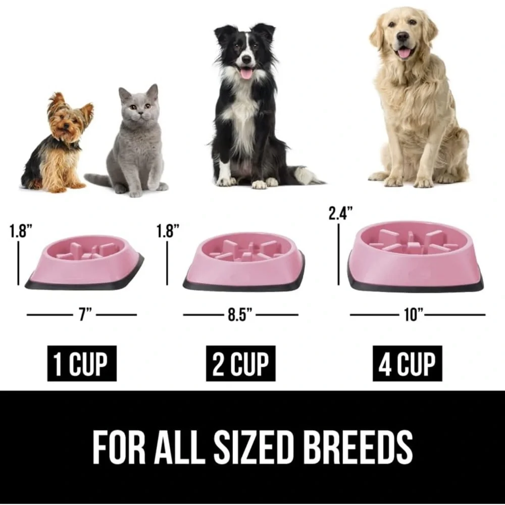 Slow Feeder Cat and Dog Bowl. Hold 1 cup of food. 7.2 inches